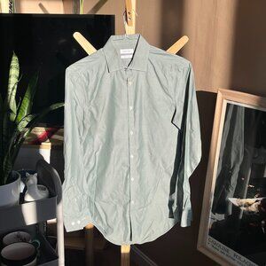 Men's Slim Fit Calvin Klein Green Formal Button Down